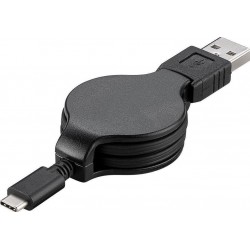 USB-C - USB-A Retractable 1m