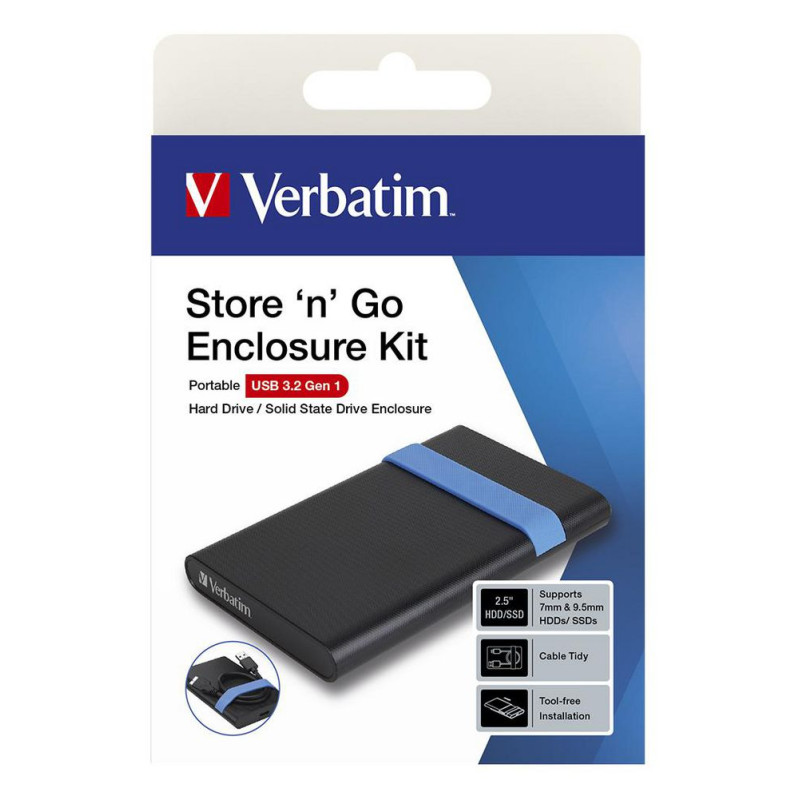 Verbatim 2.5", HDD/SSD, USB 3.2 Gen 1 kovalevykehikko