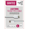 GRATEQ MFI LIGHTNING USB-C KAAPELI 2.25M PD