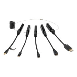 Modulaarinen HDMI-sovitinrengas, USB-C, DP, Mini DP, Mini HDMI ja Micro HDMI, musta