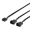 Splitter  PWM tuulettimille, 4-pin to 2x4-pin fe, musta