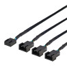 Splitter PWM tuulettimille, 4-pin to 3x4-pin fe, musta