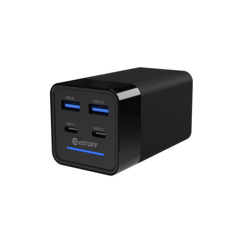 eSTUFF 120W 4-port PD GaN Multi Charger - 2 USB-C + 2 USB-A Ports