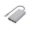 USB-C-telakka, HDMI/VGA/2xUSB-A, PD 3.0, harmaa