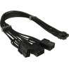 Inter-Tech GPU-02, 3 x PCI-E (8-pin), 12VHPWR, 0,34 m, Naaras, Uros, Suora