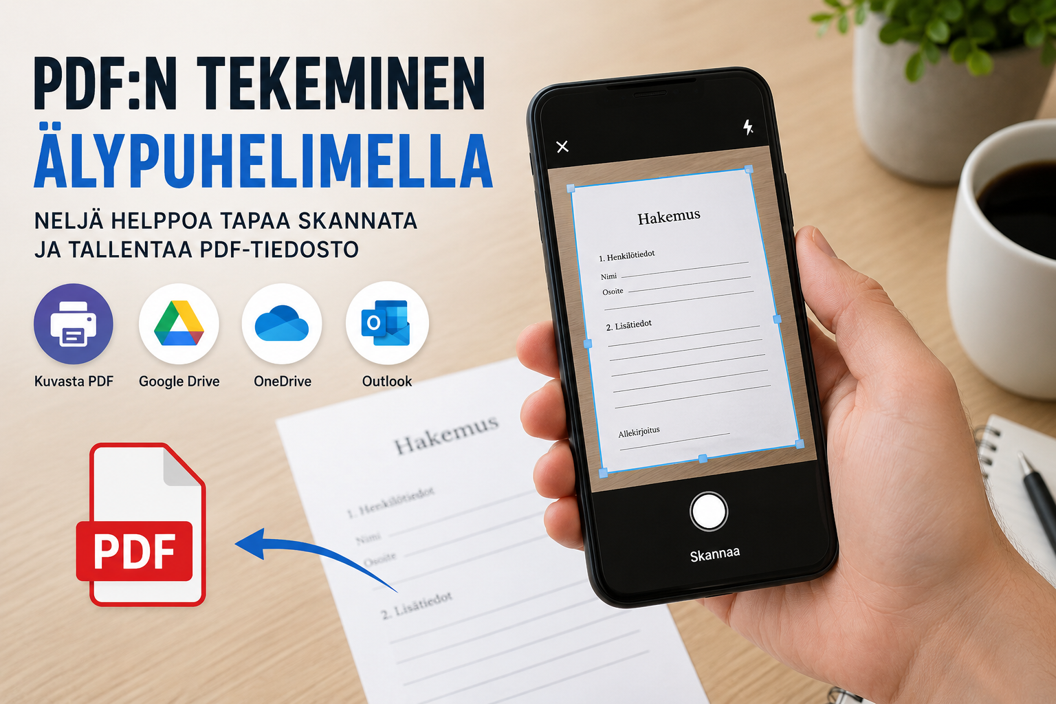 PDF:n tekeminen älypuhelimella – näin skannaat ja tallennat asiakirjan ilman skanneria