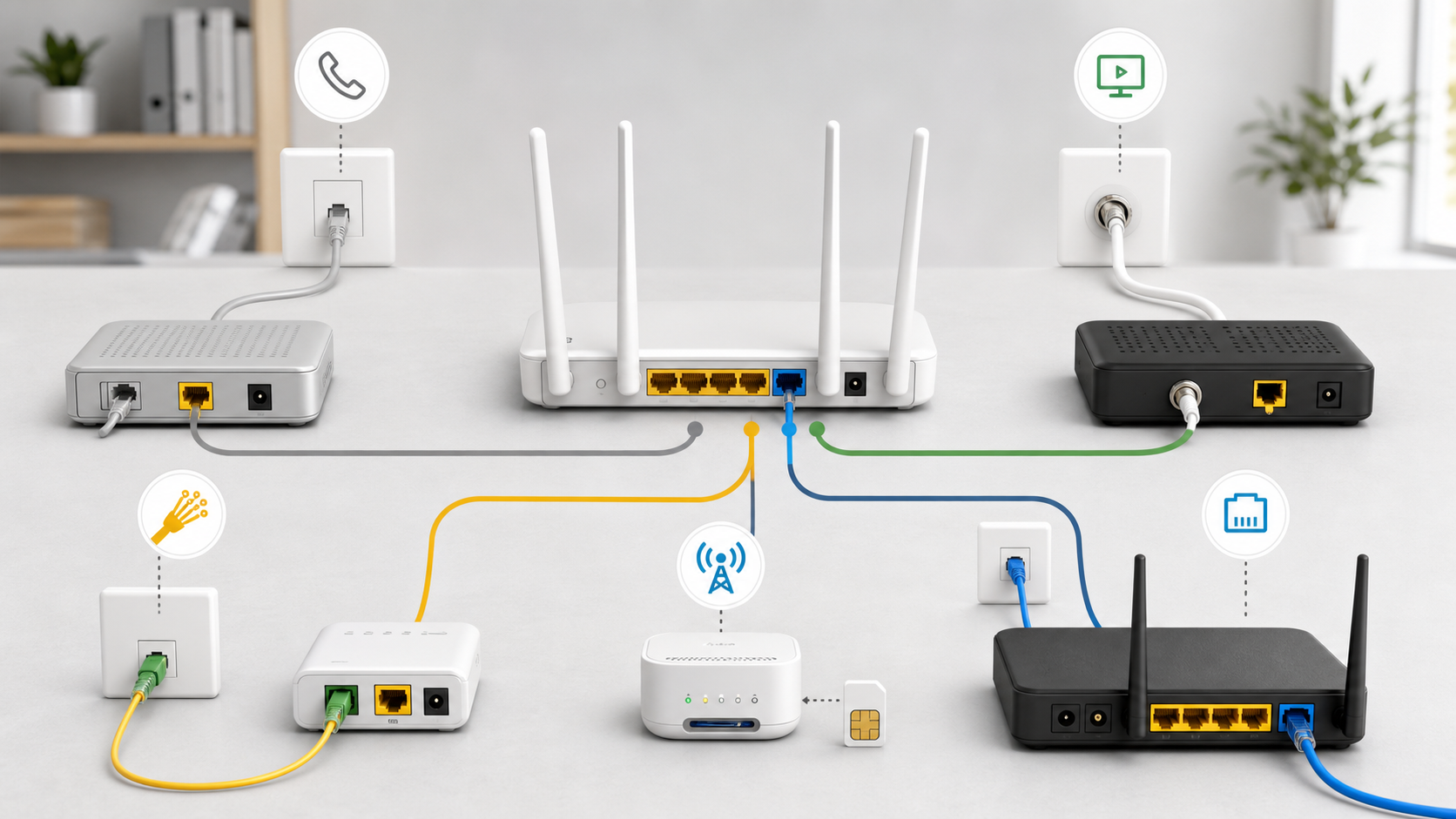 Minkälainen reititin tai modeemi tarvitaan eri internetyhteyksiin? ADSL, VDSL, kaapeli, 4G, 5G ja valokuitu selitettynä