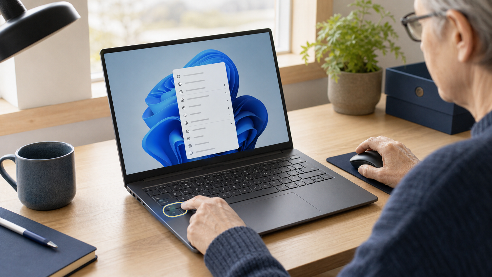 Laajan hiiren oikean painikkeen pikavalikon avaaminen Windows 11:ssä