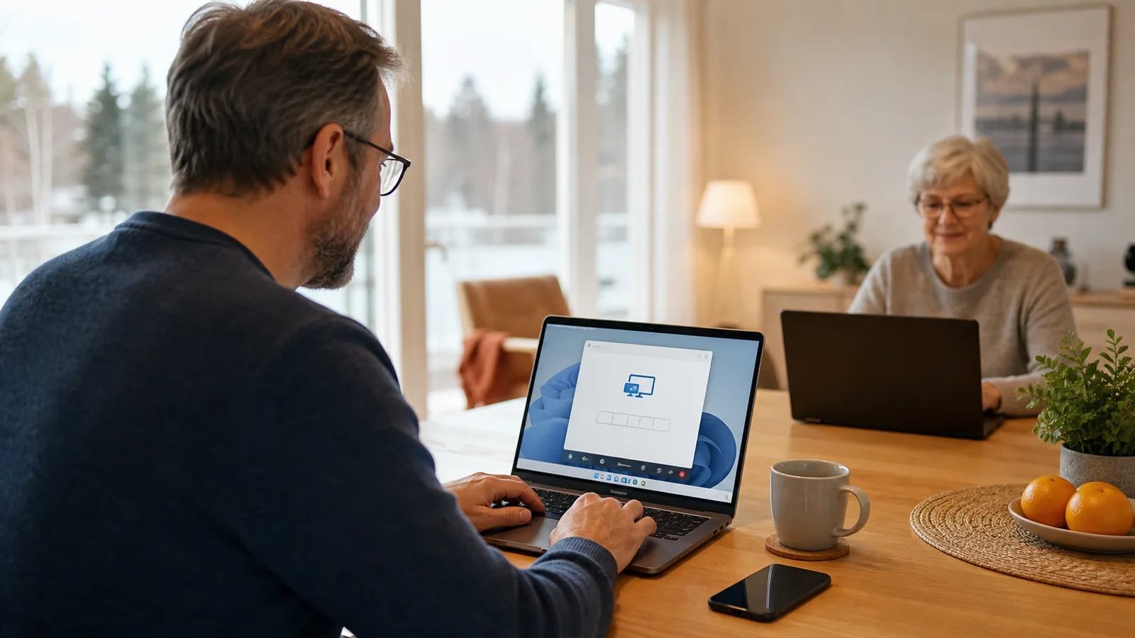 Läheinen auttaa toista Windows 11:n Pikatuki-etäyhteydellä