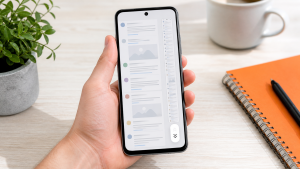 Android-puhelimessa otetaan pitkää vieritettävää kuvakaappausta